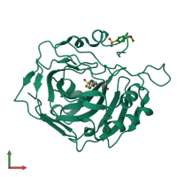 PDB entry 4ruz coloured by chain, front view.