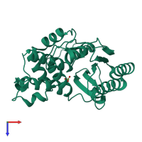 PDB entry 4rva coloured by chain, top view.