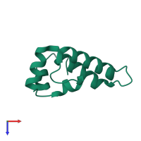 PDB entry 4rwu coloured by chain, top view.