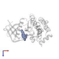 3-{[(1R,2S)-2-aminocyclohexyl]amino}-5-{[3-(2H-1,2,3-triazol-2-yl)phenyl]amino}-1,2,4-triazine-6-carboxamide in PDB entry 4rx7, assembly 1, top view.