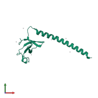PDB entry 4rxj coloured by chain, front view.