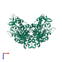 Deoxynucleoside triphosphate triphosphohydrolase SAMHD1 in PDB entry 4rxo, assembly 1, top view.