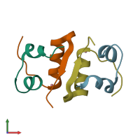 PDB entry 4rxw coloured by chain, front view.