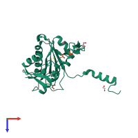 PDB entry 4ryt coloured by chain, top view.