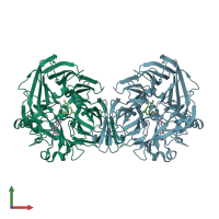 PDB entry 4ryz coloured by chain, front view.