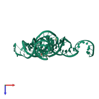 PDB entry 4rzd coloured by chain, top view.