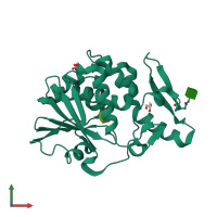 PDB 4rzj coloured by chain and viewed from the front.