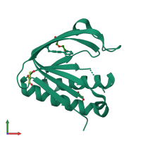 PDB entry 4s02 coloured by chain, front view.