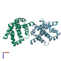 PDB entry 4s0p coloured by chain, top view.