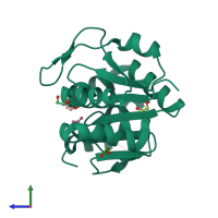 PDB entry 4s0z coloured by chain, side view.