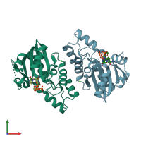 PDB entry 4s1o coloured by chain, front view.