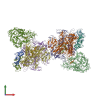 PDB entry 4s20 coloured by chain, front view.