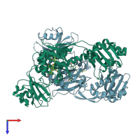 PDB entry 4s21 coloured by chain, top view.