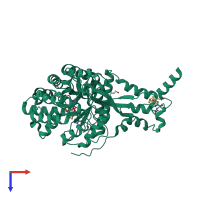 PDB entry 4s27 coloured by chain, top view.
