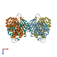 PDB entry 4s2n coloured by chain, top view.