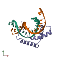PDB entry 4s2q coloured by chain, front view.