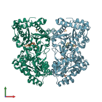 PDB entry 4s2t coloured by chain, front view.