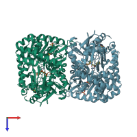PDB entry 4s2t coloured by chain, top view.