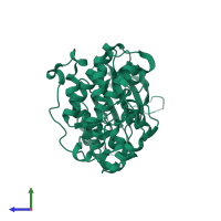 PDB entry 4s2z coloured by chain, side view.