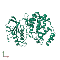 PDB entry 4s31 coloured by chain, front view.
