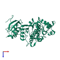 PDB entry 4s31 coloured by chain, top view.