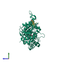 PDB entry 4s3a coloured by chain, side view.