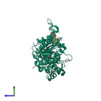 PDB entry 4s3e coloured by chain, side view.