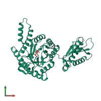 PDB entry 4s3f coloured by chain, front view.