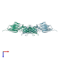 PDB entry 4s3l coloured by chain, top view.