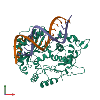 PDB entry 4s3n coloured by chain, front view.