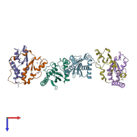 PDB entry 4s3o coloured by chain, top view.