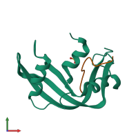 PDB entry 4srn coloured by chain, front view.