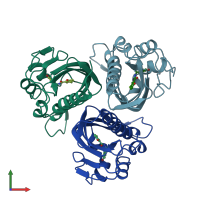 PDB entry 4std coloured by chain, front view.
