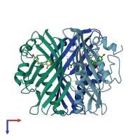 PDB entry 4std coloured by chain, top view.