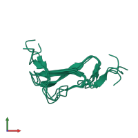 PDB entry 4tgf coloured by chain, ensemble of 4 models, front view.