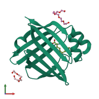 PDB entry 4tjz coloured by chain, front view.