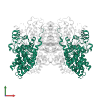 Nitrogenase molybdenum-iron protein alpha chain in PDB entry 4tkv, assembly 1, front view.