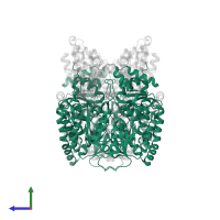 Nitrogenase molybdenum-iron protein alpha chain in PDB entry 4tkv, assembly 1, side view.