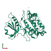 PDB entry 4tl0 coloured by chain, front view.