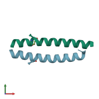 PDB entry 4tl1 coloured by chain, front view.