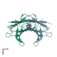 PDB entry 4tl4 coloured by chain, top view.