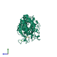 PDB entry 4tli coloured by chain, side view.