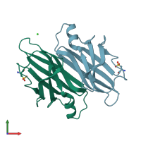 PDB entry 4tlu coloured by chain, front view.