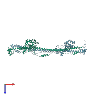 PDB entry 4tn3 coloured by chain, top view.