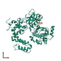 PDB entry 4tnd coloured by chain, front view.