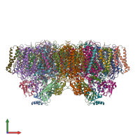 PDB entry 4tnh coloured by chain, front view.