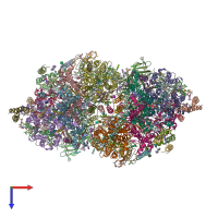 PDB entry 4tnh coloured by chain, top view.