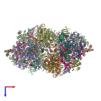 PDB entry 4tnj coloured by chain, top view.