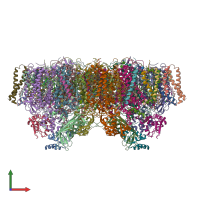 PDB entry 4tnk coloured by chain, front view.