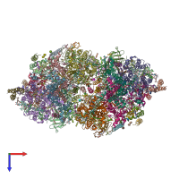 PDB entry 4tnk coloured by chain, top view.